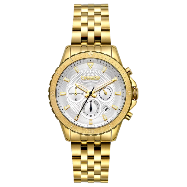 Breeze Invernia Chronograph Gold Stainless Steel Bracelet