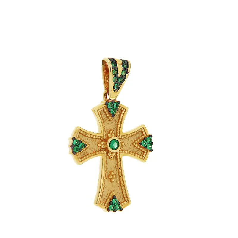Βυζαντινός σταυρός με ζιργκόν και πλατίνωμα
