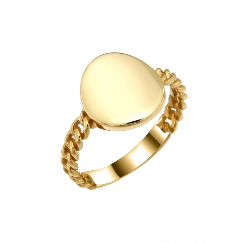Χρυσό δαχτυλίδι κύκλος με βάση αλυσίδα