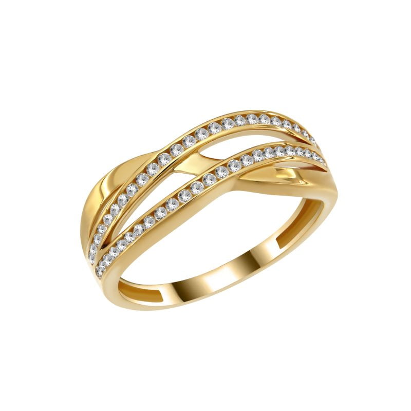 Χρυσό πολύβερο δαχτυλίδι με ζιργκόν