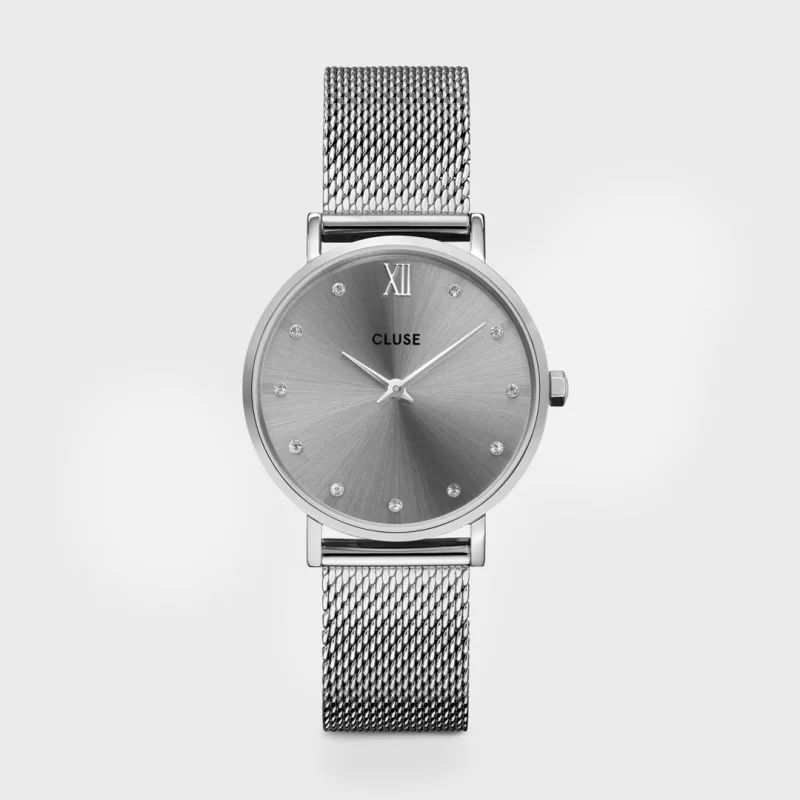 Minuit Mesh Crystals Grey Silver Colour CW10203