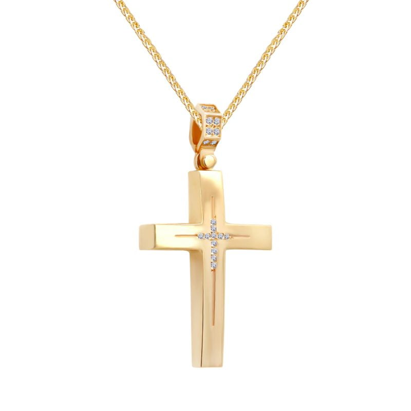 Γυναικείος σταυρός με ζιργκόν σε σχήμα σταυρού