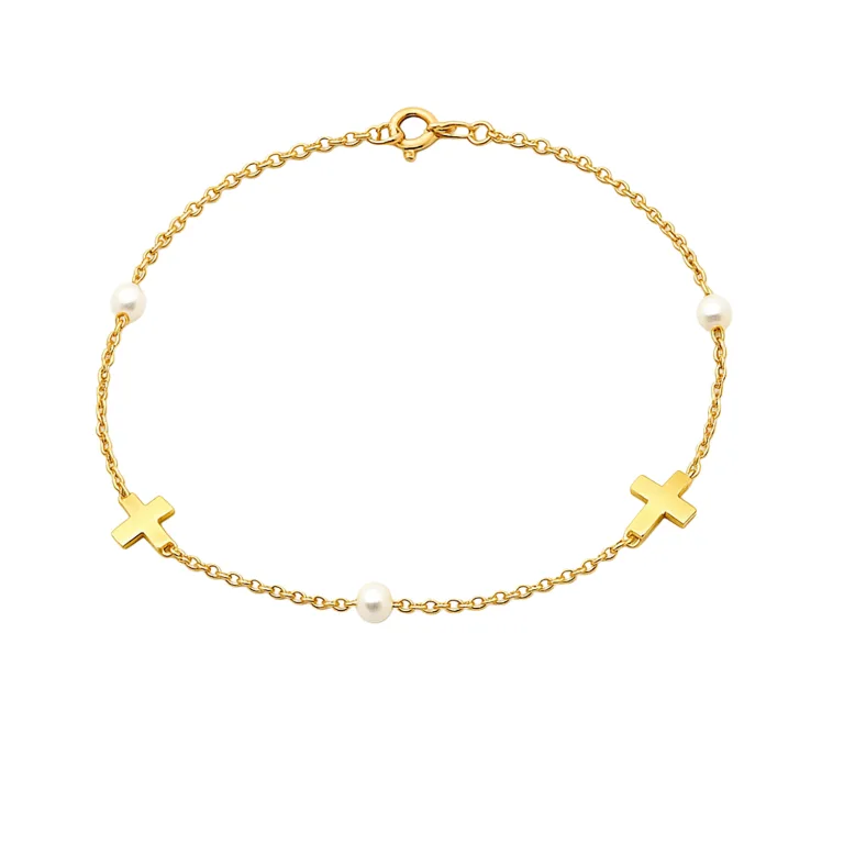 Βραχιόλι με σταυρούς και μαργαριτάρια