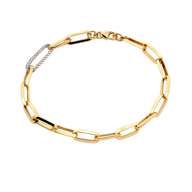 Βραχιόλι χρυσό με κρίκους και χρυσές λεπτομέρειες