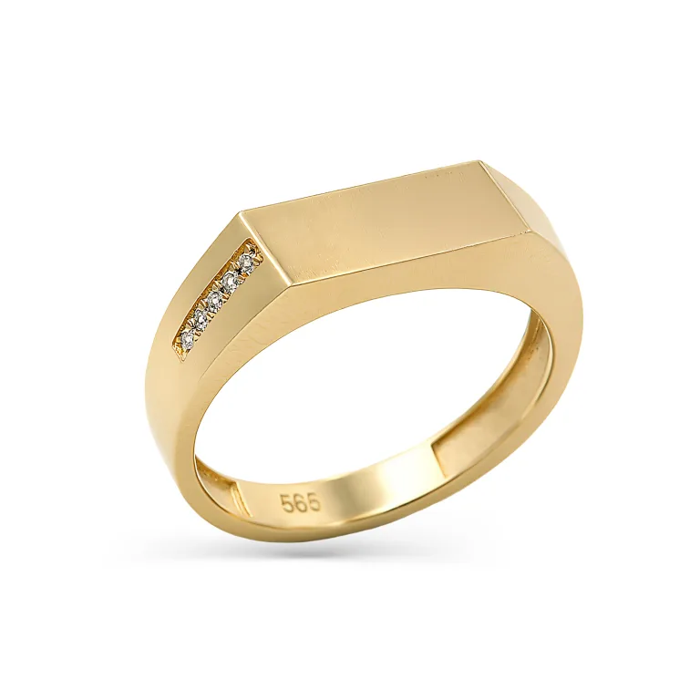 Χρυσό δαχτυλίδι με ζιργκόν