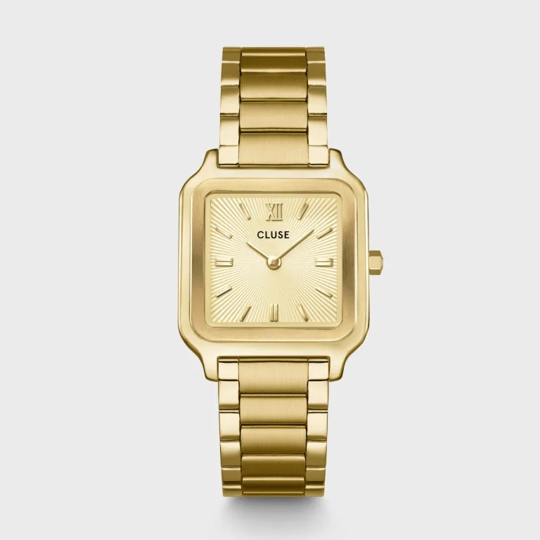 Gracieuse Watch Steel, Sunray Textured Full Gold Colour