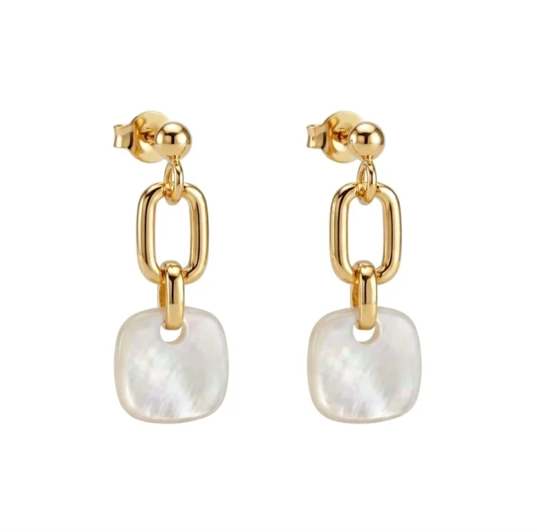 JOOLS ασημένια επιχρυσωμένα σκουλαρίκια με πέτρες φίλντισι SE1181-3.2