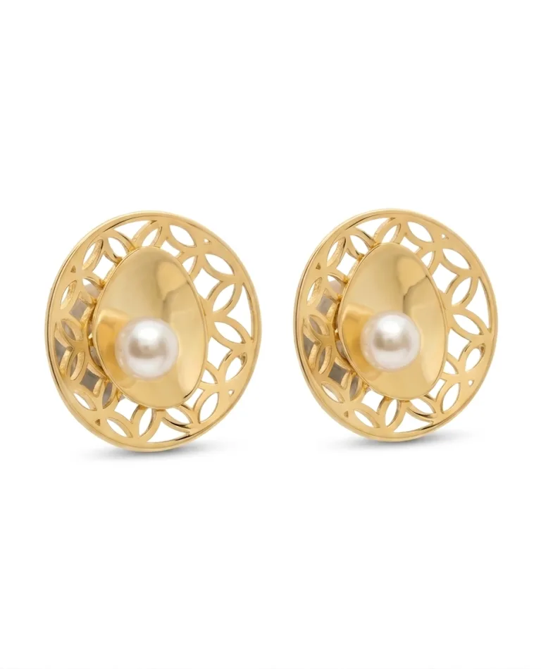 JOOLS ασημένια επιχρυσωμένα σκουλαρίκια με πέτρες μαργαριτάρια JSE3414.2