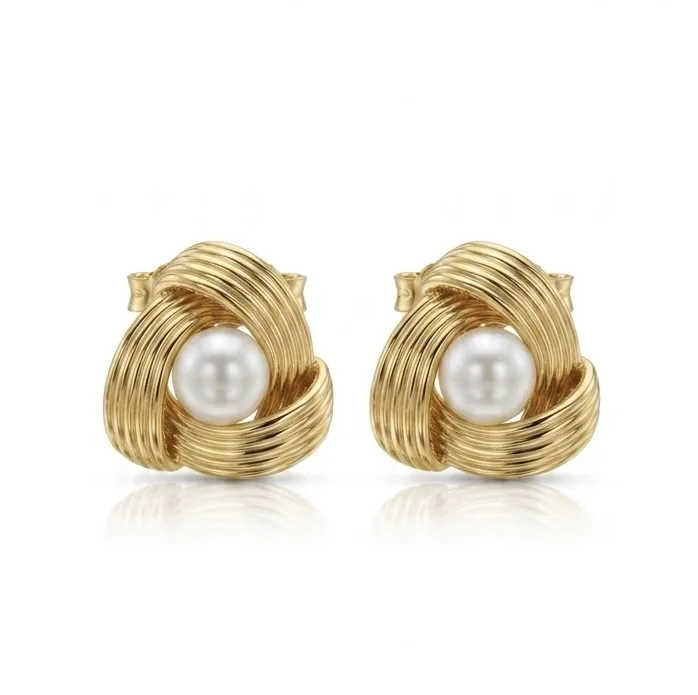 JOOLS ασημένια επιχρυσωμένα σκουλαρίκια με πέτρες μαργαριτάρια SAE7713.1