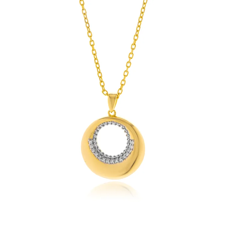 Ασημένιο επιχρυσωμένο κολιέ JOOLS με πέτρες ζιργκόν SN61166.2