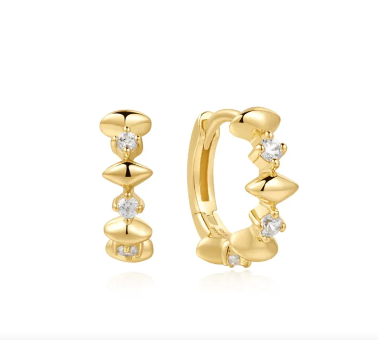 Ασημένια επιχρυσωμένα σκουλαρίκια ANIA HAIE με πέτρες ζιργκόν E061-05G