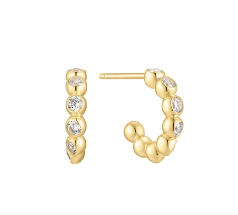 Ασημένια επιχρυσωμένα σκουλαρίκια ANIA HAIE με πέτρες ζιργκόν E066-05G