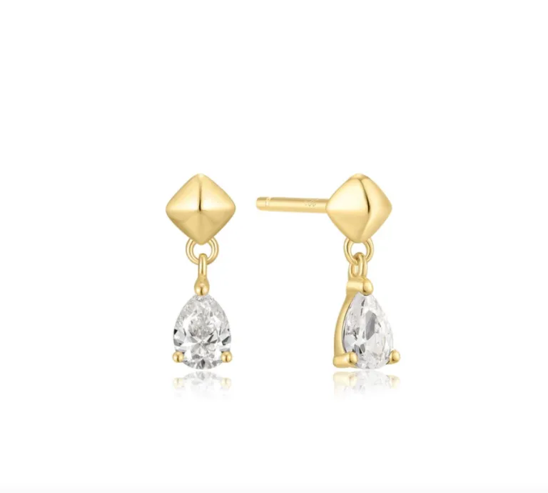 Ασημένια επιχρυσωμένα σκουλαρίκια ANIA HAIE με πέτρες ζιργκόν E067-04G