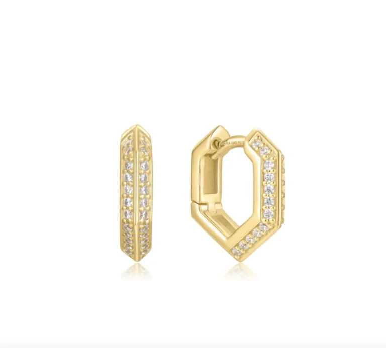 Ασημένια επιχρυσωμένα σκουλαρίκια ANIA HAIE με πέτρες ζιργκόν E067-06G