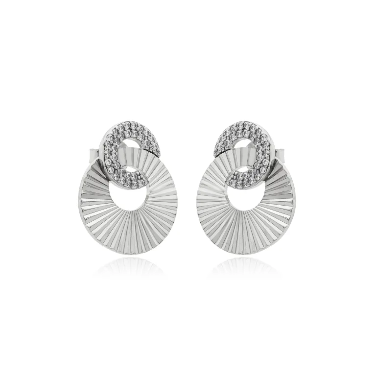 JOOLS ασημένια σκουλαρίκια με πέτρες ζιργκόν SE61055.1