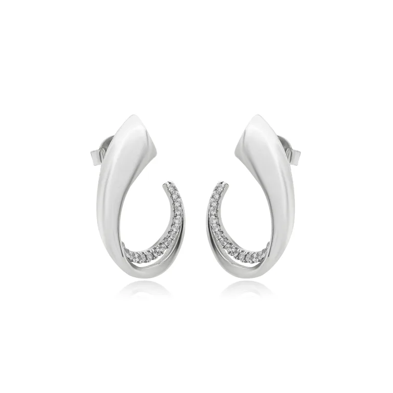 JOOLS ασημένια σκουλαρίκια με πέτρες ζιργκόν SE60946.1