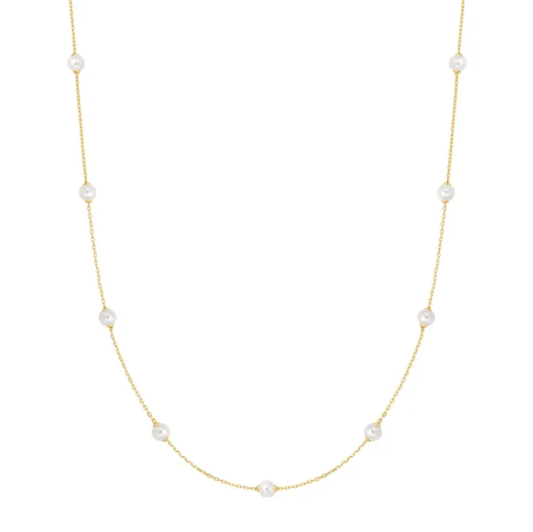 Ασημένιο επιχρυσωμένο κολιέ ANIA HAIE με πέτρες μαργαριτάρι N065-03G