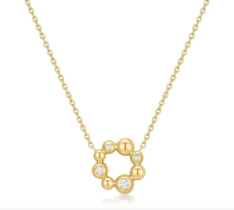 Ασημένιο επιχρυσωμένο κολιέ ANIA HAIE με πέτρες ζιργκόν N066-03G