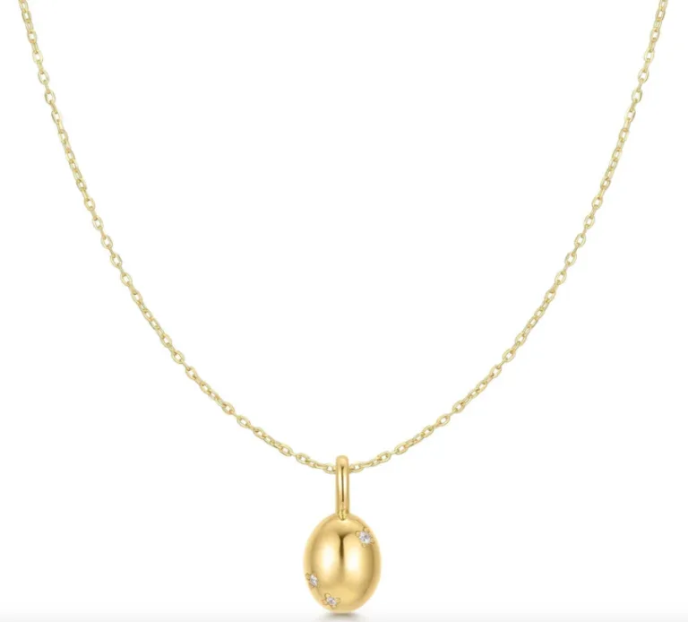 Ασημένιο επιχρυσωμένο κολιέ ANIA HAIE με πέτρες ζιργκόν N068-03G