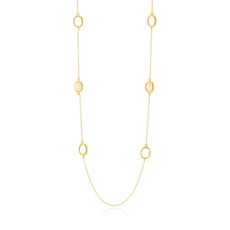 Ασημένιο επιχρυσωμένο κολιέ JOOLS με πέτρες φίλντισι SN2563.2