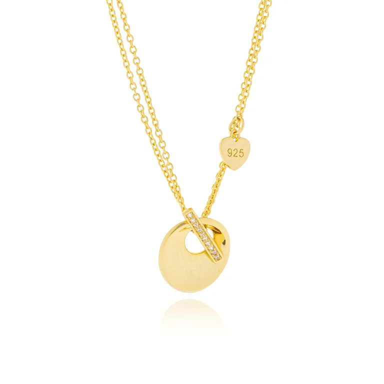 Ασημένιο επιχρυσωμένο κολιέ JOOLS με πέτρες ζιργκόν SN2438NEW.1