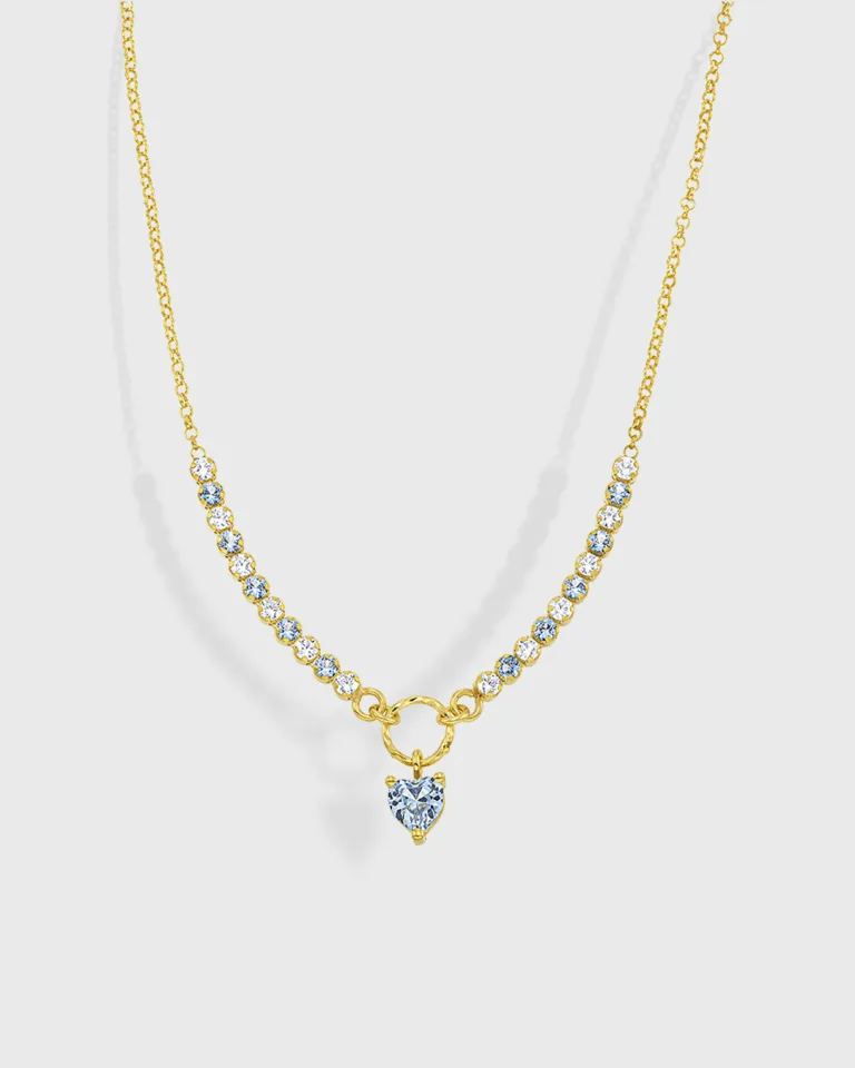 Ασημένιο επιχρυσωμένο κολιέ VOGUE με πέτρες ζιργκόν 20178315421