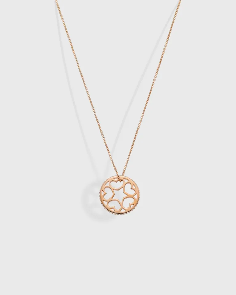 Ασημένιο ροζ επιχρυσωμένο κολιέ VOGUE με πέτρες ζιργκόν 20173653402