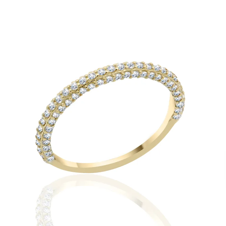 Metrongold χρυσό δαχτυλίδι με λευκά ζαφείρια