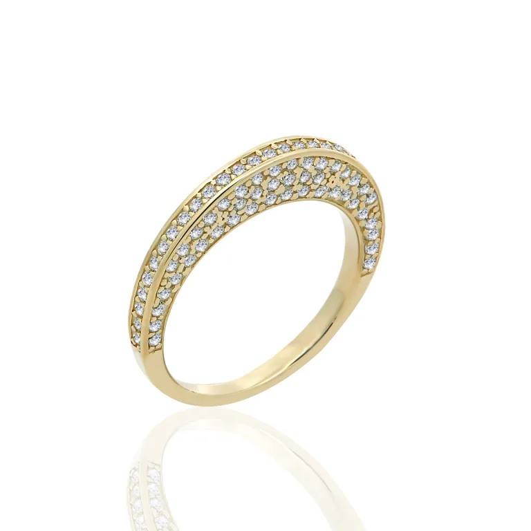 Metrongold χρυσό δαχτυλίδι με λευκά ζαφείρια