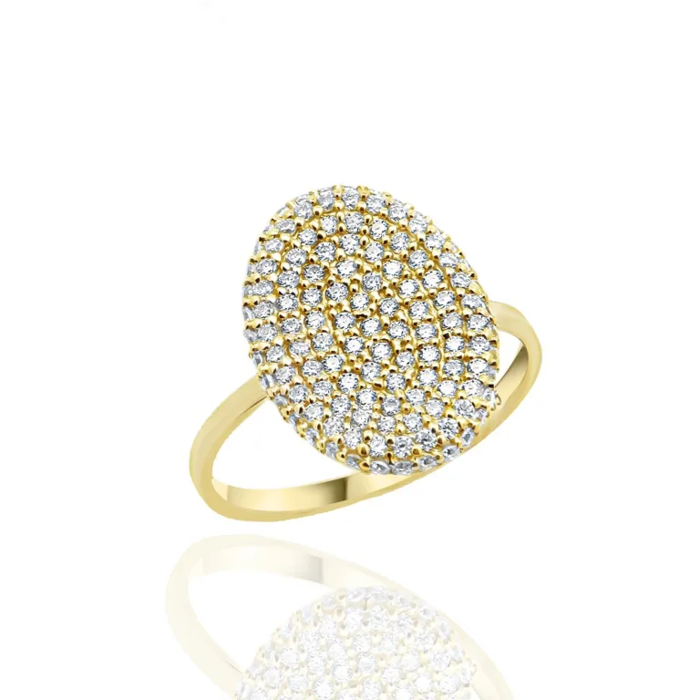 Metrongold χρυσό δαχτυλίδι με λευκά ζαφείρια