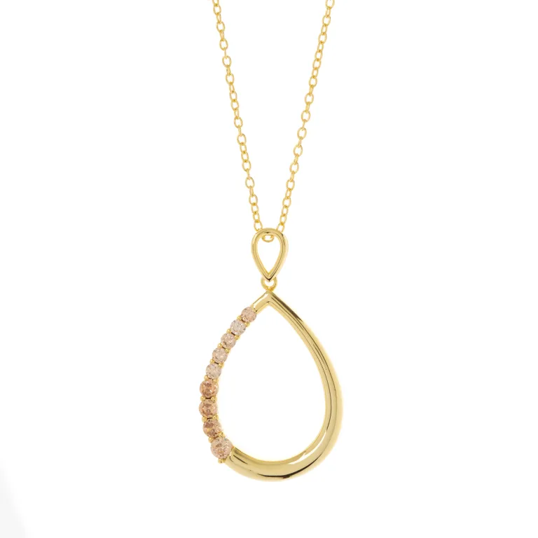 Ασημένιο επιχρυσωμένο κολιέ JOOLS με πέτρες ζιργκόν JN3207.1