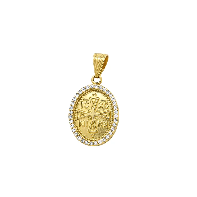 Chriso Oval Konstantinato Fylachto K9 me Zircon