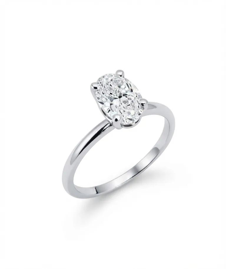 Μονόπετρο δαχτυλίδι με Lab Grown Diamond Oval Cut